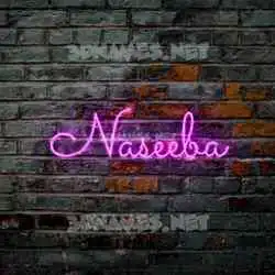 naseeba in Pink Neon style - 3D name wallpaper