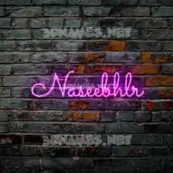 naseebhlr in Pink Neon style - 3D name wallpaper