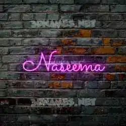 naseema in Pink Neon style - 3D name wallpaper