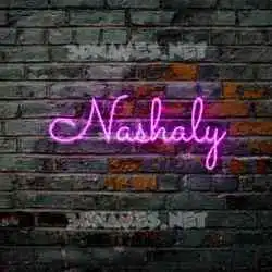 nashaly in Pink Neon style - 3D name wallpaper
