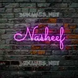 nasheef in Pink Neon style - 3D name wallpaper