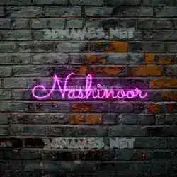 nashinoor in Pink Neon style - 3D name wallpaper