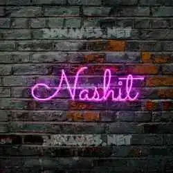 nashit in Pink Neon style - 3D name wallpaper