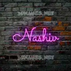 nashiv in Pink Neon style - 3D name wallpaper
