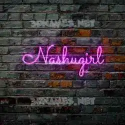 nashugirl in Pink Neon style - 3D name wallpaper