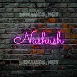 nashush in Pink Neon style - 3D name wallpaper