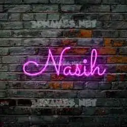 nasih in Pink Neon style - 3D name wallpaper