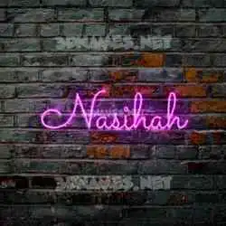 nasihah in Pink Neon style - 3D name wallpaper