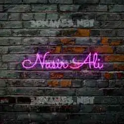 nasir ali in Pink Neon style - 3D name wallpaper