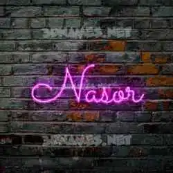 nasor in Pink Neon style - 3D name wallpaper