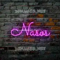 nasos in Pink Neon style - 3D name wallpaper
