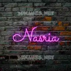 nasria in Pink Neon style - 3D name wallpaper