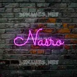 nasro in Pink Neon style - 3D name wallpaper