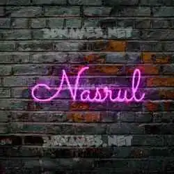 nasrul in Pink Neon style - 3D name wallpaper