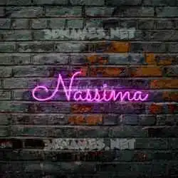 nassima in Pink Neon style - 3D name wallpaper