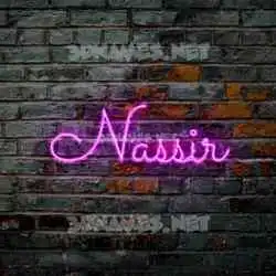 nassir in Pink Neon style - 3D name wallpaper