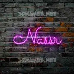 nassr in Pink Neon style - 3D name wallpaper