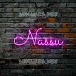 nassu in Pink Neon style - 3D name wallpaper