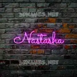 nastasha in Pink Neon style - 3D name wallpaper
