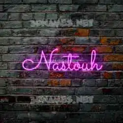 nastouh in Pink Neon style - 3D name wallpaper