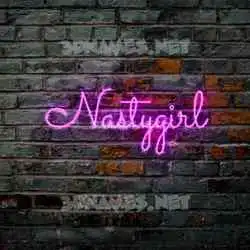 nastygirl in Pink Neon style - 3D name wallpaper
