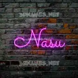 nasu in Pink Neon style - 3D name wallpaper