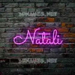 natali in Pink Neon style - 3D name wallpaper