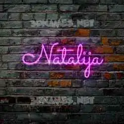 natalija in Pink Neon style - 3D name wallpaper