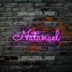 natanael in Pink Neon style - 3D name wallpaper