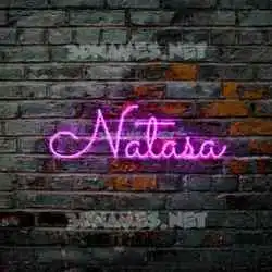 natasa in Pink Neon style - 3D name wallpaper