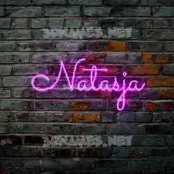 natasja in Pink Neon style - 3D name wallpaper