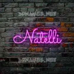 natelli in Pink Neon style - 3D name wallpaper