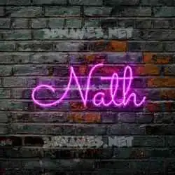 nath in Pink Neon style - 3D name wallpaper
