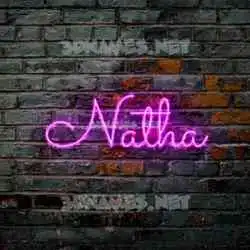 natha in Pink Neon style - 3D name wallpaper