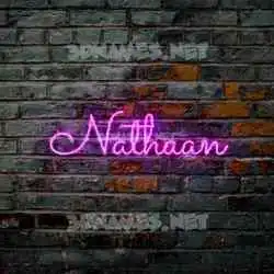 nathaan in Pink Neon style - 3D name wallpaper
