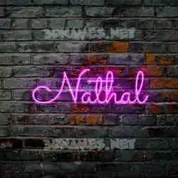 nathal in Pink Neon style - 3D name wallpaper