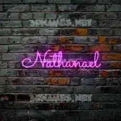 nathanael in Pink Neon style - 3D name wallpaper