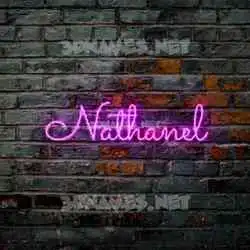 nathanel in Pink Neon style - 3D name wallpaper