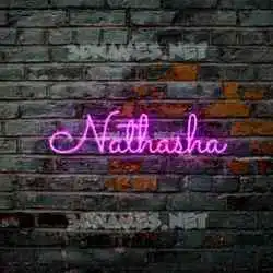 nathasha in Pink Neon style - 3D name wallpaper