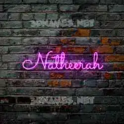 natheerah in Pink Neon style - 3D name wallpaper