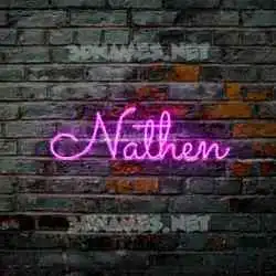 nathen in Pink Neon style - 3D name wallpaper