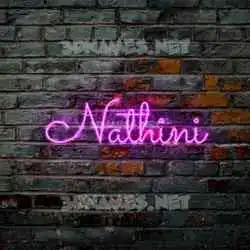 nathini in Pink Neon style - 3D name wallpaper