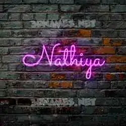 nathiya in Pink Neon style - 3D name wallpaper