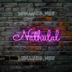 nathulal in Pink Neon style - 3D name wallpaper