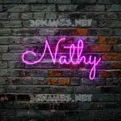 nathy in Pink Neon style - 3D name wallpaper