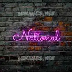 national in Pink Neon style - 3D name wallpaper