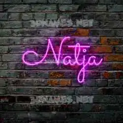 natja in Pink Neon style - 3D name wallpaper
