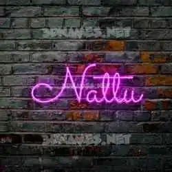nattu in Pink Neon style - 3D name wallpaper