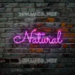 natural in Pink Neon style - 3D name wallpaper