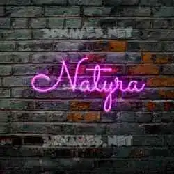 natyra in Pink Neon style - 3D name wallpaper
